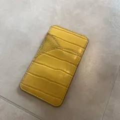本革 ミニマルカードケース ハンドメイド イエロー ルガトショルダー