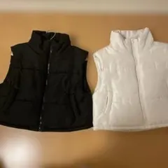 ダウンベスト ブラック ホワイト 2色セット Lサイズ