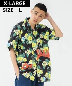 ✨夏に大活躍✨ X-LARGE 半袖シャツ　フラワープリント　サイズL
