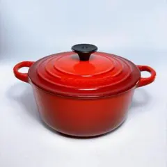 ル・クルーゼ ココット・ロンド チェリーレッド 18cm 両手鍋 |6127