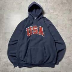 90'sスティーブ&バリーズ　リバースウィーブ　USAロゴ　スウェット　パーカー