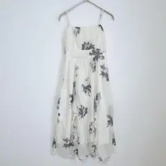 ◆デイジー　花柄　ボタニカル　シフォン　キャミワンピース　フリル　華やか　S