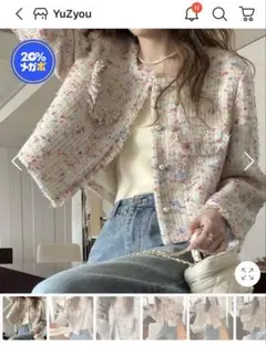 ツイード レディース ジャケット ショート丈