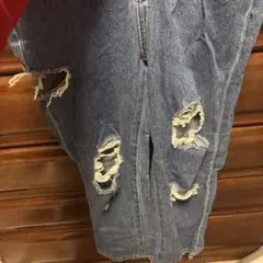 ダメージ加工 ダークブルーデニムパンツ