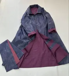 新品未使用極上大島紬&上質紬＊リバーシブルコート&ストール＊着物リメイク＊羽織