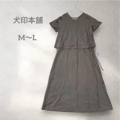 マタニティウエア 犬印本舗 ノースリーブ 半袖 ワンピース M L 夏 授乳服のサムネイル