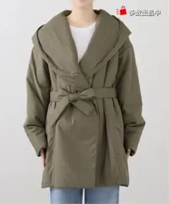 SLOBE IENA フード中綿コート カーキ