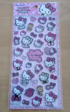 ヒョウ柄ハローキティ☆キャンディグリッターステッカー☆レオパード☆キラキラ