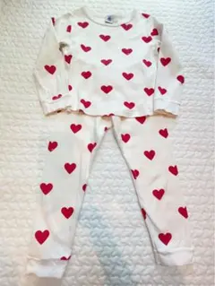 プチバトー　ハート柄 長袖パジャマ 104cm