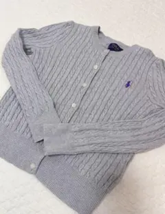 ポロラルフローレン　グレー リブ編み カーディガン　サイズ6T