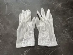 ウェディンググローブ ホワイト レース装飾