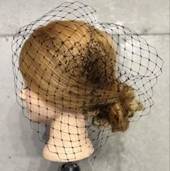 大編みチュール髪飾り　ネットベール ヘアアクセサリー　卒業式髪飾り　結婚式