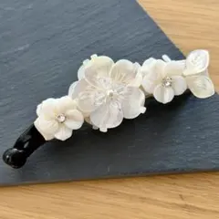 本べっ甲花形かんざし パール付き シルバー ジュエリーモナミ - メルカリ