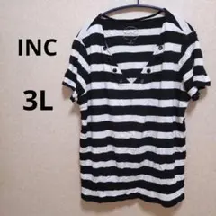 INC ストライプ Tシャツ 3L