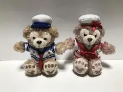 ディズニー　ぬいぐるみバッジ　ダッフィー　シェリーメイ