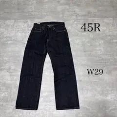 美品 45R 濃紺 ストレート デニムパンツ ジーンズ W29のサムネイル