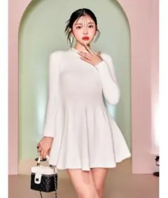 Darich ラメシャギーニットミニワンピース