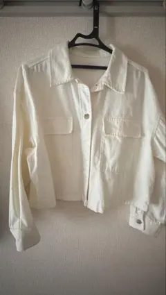 ホワイト クロップドジャケット