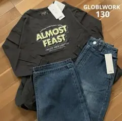 新品＊GLOBALWORK 新作 バルーンプルオーバー&バレルデニムパンツ130