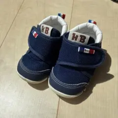 【値下げ】ホットビスケッツ ベビーシューズ 12.5㎝マジックテープ　ネイビー