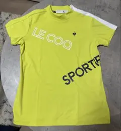 【美品】ルコックゴルフ モックネック 半袖 レディース M ライム