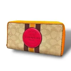 p*a様 美品 COACH コーチ シグネチャー柄 長財布 ストライプ レディー