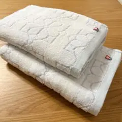 ブルー　花柄　今治タオル　バスタオル　2枚セット