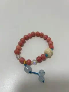 天然石 花モチーフ ブレスレット