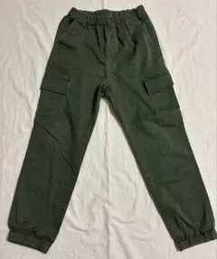 【ユニクロ】キッズ カーゴパンツ ジョガーパンツ 男女兼用（150 カーキ）