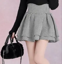 ミシェルマカロン殿堂入り!! 美脚になれるスカート♡千鳥柄　Sサイズ