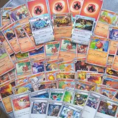 ポケカ　炎タイプ　おまとめ売り　キラ　R　エネルギー　ニンジャスピナー　デッキ②