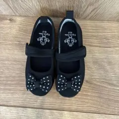 【新品未使用】リボン付きブラックフォーマルシューズ 18cm 女の子　卒園　入学