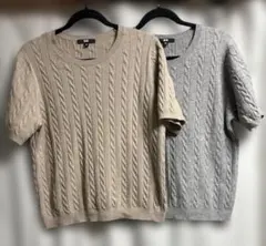 UNIQLO 半袖ケーブルニット 3XL 2枚セット