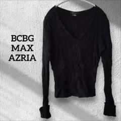✨１点限り✨BCBGMAXAZRIA Vネック セーター ニットブラック【S】