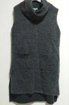 美品 petit honfler グレー タートルネック ニット チュニック