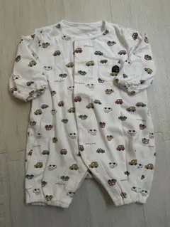 カバーオール　くるま柄　60〜70サイズ　長袖