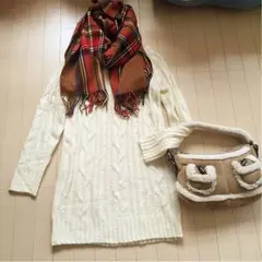 売り切れました☆大セール！！美品です☆ホワイトニットワンピース☆