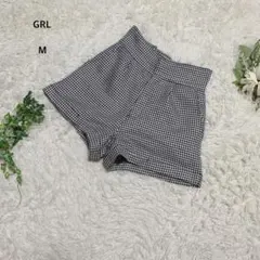 グレイル　ショートパンツ　チェック柄　千鳥格子柄　M 白黒