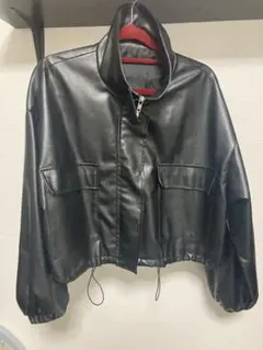 レディースジャケット　ブラックレザージャケット