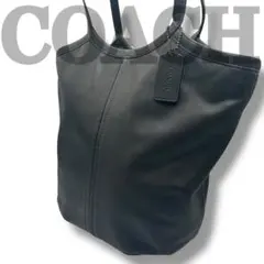 【COACH】 スムースレザー ワンショルダー トートバッグ 肩掛け A4可 黒
