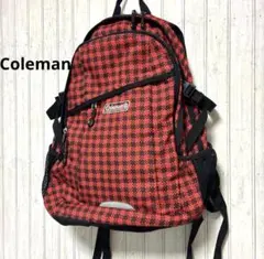 Colemanコールマン　バックパック リュック通学通勤　多機能 赤黒チェック柄