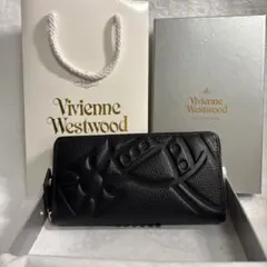 【新品】VivienneWestwood　長財布ブラック　型押しオーブ