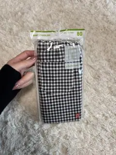 ユニクロ　7分丈　レギンス　ギンガムチェック ベビースパッツ 80