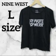 NINE WEST 【L】 黒 ブラック Tシャツ 半袖 カジュアル シンプルのサムネイル