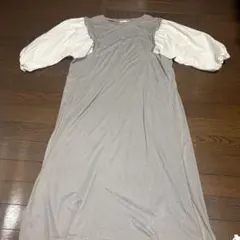 CLASSICAL ELF グレー 半袖ロングワンピース M