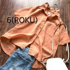 6(ROKU) コットンシアーオーバーシャツ オレンジのサムネイル
