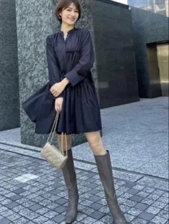 【美品】 anuans イレギュラーティアードミニワンピース ブラックのサムネイル