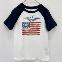 ポロラルフローレン ラグランTシャツ 米国旗プリント コットン100%
