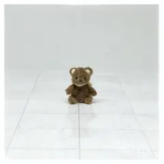 Mall Bear Tiny Teddy Bear Dark Brown x Light Yellow Handmade Miniature Stuffed Toy