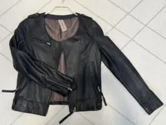 【初春おすすめ！】ブラックレザージャケット サイズF